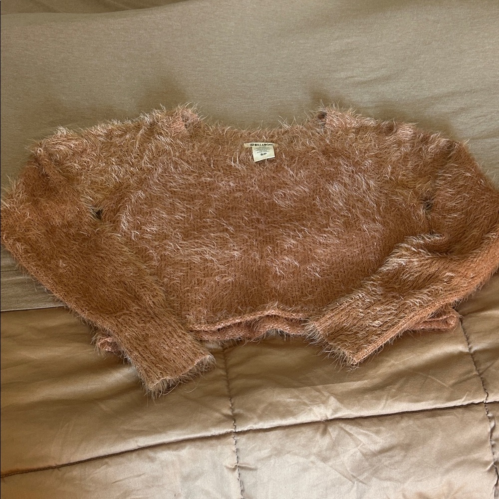 Billabong Fuzzy Sweater in Tan